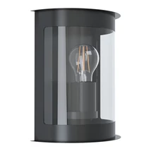 Aplica exterior Eglo DARIL 1, dulie E27, nu contine becul, IP44, baza din otel zincat negru, abajur plastic transparent | Eglo-98718