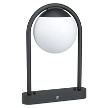 Stalp exterior Eglo PRATA VECCHIA, dulie E27, nu contine becul, IP44, baza din otel zincat negru, abajur plastic alb | Eglo-98732