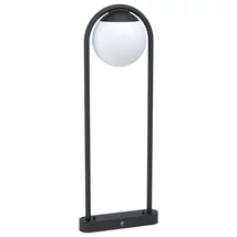 Stalp exterior Eglo PRATA VECCHIA, dulie E27, nu contine becul, IP44, baza din otel zincat negru, abajur plastic alb | Eglo-98733