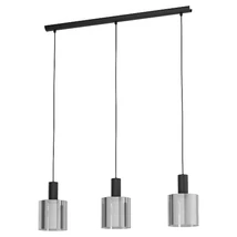 Pendul Eglo GOROSIBA, dulie E27, nu contine becul, IP20, baza din otel negru, abajur sticla transparent negricios | Eglo-98753