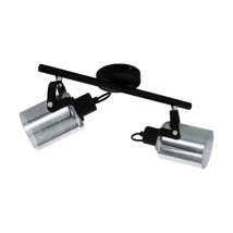 Spot Eglo BERREGAS, dulie E27, nu contine becul, IP20, baza din otel negru-crom, abajur sticla transparent negricios | Eglo-99053