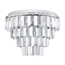 Plafoniera Eglo ERSEKA, dulie E14, nu contine becul, IP20, baza din otel crom, abajur cristal transparent | Eglo-99093