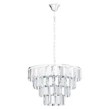 Pendul Eglo ERSEKA, dulie E14, nu contine becul, IP20, baza din otel crom, abajur cristal transparent | Eglo-99094