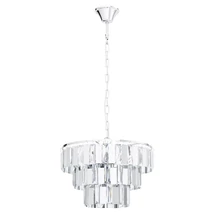 Pendul Eglo ERSEKA, dulie E14, nu contine becul, IP20, baza din otel crom, abajur cristal transparent | Eglo-99095
