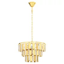 Pendul Eglo ERSEKA, dulie E14, nu contine becul, IP20, baza din otel alama, abajur cristal transparent | Eglo-99098