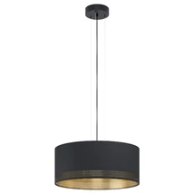Pendul Eglo ESTEPERRA, dulie E27, nu contine becul, IP20, baza din otel negru, abajur textil negru-auriu | Eglo-99274