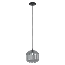Pendul Eglo MANTUNALLE 1, dulie E27, nu contine becul, IP20, baza din otel negru, abajur sticla transparent negricios | Eglo-99371