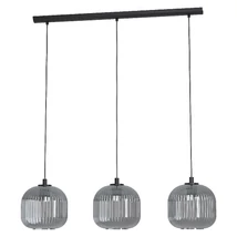 Pendul Eglo MANTUNALLE 1, dulie E27, nu contine becul, IP20, baza din otel negru, abajur sticla transparent negricios | Eglo-99372