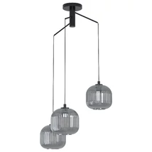 Pendul Eglo MANTUNALLE 1, dulie E27, nu contine becul, IP20, baza din otel negru, abajur sticla transparent negricios | Eglo-99373