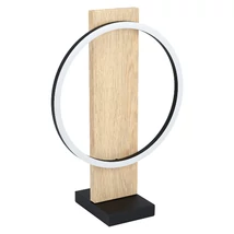 Veioza Eglo BOYAL, LED integrat inclus, IP20, baza din otel-lemn negru-maro, abajur plastic alb | Eglo-99469