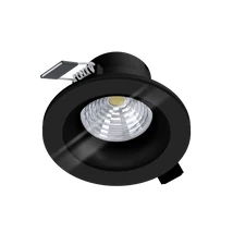 Spot incastrabil Eglo SALABATE, LED integrat inclus, IP20-44, baza din aluminiu negru, abajur sticla transparent | Eglo-99493
