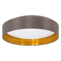 Plafoniera Eglo MASERLO 2, LED integrat inclus, IP20, baza din metal-plastic alb, abajur textil cappuccino-auriu | Eglo-99542