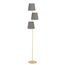 Lampadar Eglo ALMEIDA 2, dulie E27, nu contine becul, IP20, baza din otel alama periata, abajur textil cappuccino-alama | Eglo-99612