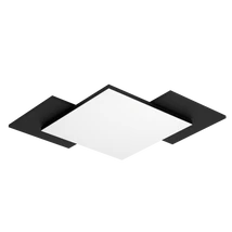 Plafoniera Eglo TAMURIA, LED integrat inclus, IP20, baza din otel-lemn negru-maro, abajur plastic alb | Eglo-99656