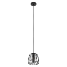 Pendul Eglo FLORESTA, dulie E27, nu contine becul, IP20, baza din otel negru, abajur sticla transparent negricios | Eglo-99705
