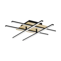 Plafoniera Eglo MARINELLO 1, LED integrat inclus, IP20, baza din aluminiu-otel-lemn negru-maro, abajur plastic alb | Eglo-99793
