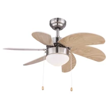 Ventilator Globo RIVALDO metal nichel mat sticla opal E14 1x 60W (nu contine) IP20 - 03301