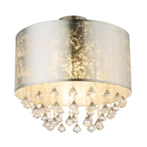 Plafoniera Globo AMY I metal nichel mat textil argintiu E27 1x 60W (nu contine) IP20 - 15188D3