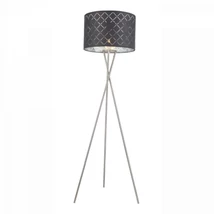 Lampadar Globo KIDAL metal nichel mat textil gri E27 1x 60W (nu contine) IP20 - 15228S1