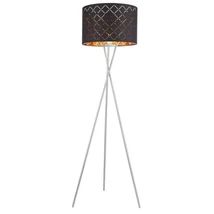 Lampadar Globo CLARKE metal nichel mat textil negru E27 1x 60W (nu contine) IP20 - 15229S1