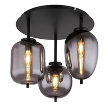 Plafoniera Globo BLACKY metal negru mat sticla fumuriu E14 3x 40W (nu contine) IP20 - 15345-3D