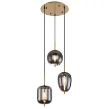 Pendul Globo BLACKY I metal sticla E14 3x 40W (nu contine) IP20 - 15345-3MM