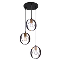Pendul Globo VIGO metal negru metal negru E27 3x 60W (nu contine) IP20 - 15346-3