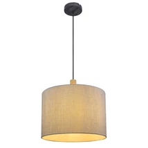 Pendul Globo ROGER metal negru mat textil gri E27 1x 40W (nu contine) IP20 - 15378H