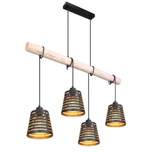 Pendul Globo ABLONA metal negru mat metal negru mat E27 4x 60W (nu contine) IP20 - 15451-4H
