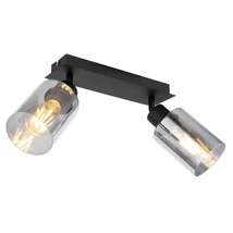 Spot Globo HADERA metal negru mat sticla fumuriu E27 2x 15W (nu contine) IP20 - 15465-2