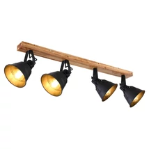 Spot Globo GÜNTHER lemn maro metal negru mat E27 4x 60W (nu contine) IP20 - 15466S-4