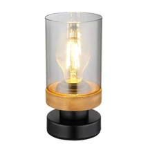 Veioza Globo FINCA metal negru mat sticla fumuriu E27 1x 40W (nu contine) IP20 - 15557T