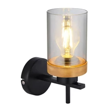 Aplica Globo FINCA metal negru mat sticla fumuriu E27 1x 40W (nu contine) IP20 - 15557W
