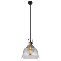 Pendul Globo DOROTHEA metal negru sticla E27 1x 60W (nu contine) IP20 - 15558H1