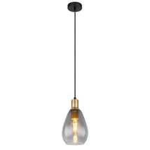Pendul Globo FANNI metal negru mat sticla fumuriu E27 1x 40W (nu contine) IP20 - 15563H