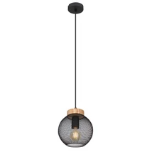 Pendul Globo PABLO metal negru mat plasa metalica negru mat E27 1x 40W (nu contine) IP20 - 15663H