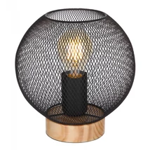 Veioza Globo PABLO lemn maro plasa metalica negru mat E27 1x 40W (nu contine) IP20 - 15663T