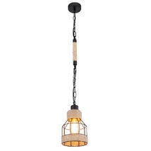 Pendul Globo HALIA metal negru mat maro E27 1x 60W (nu contine) IP20 - 15674H