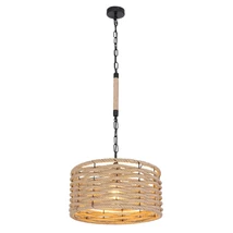 Pendul Globo HALIA metal negru mat canepa maro E27 1x 60W (nu contine) IP20 - 15679H1