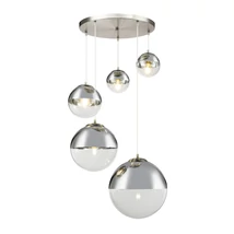 Pendul Globo VARUS metal nichel mat sticla transparent E27 3x 40W (nu contine) IP20 - 15851-5