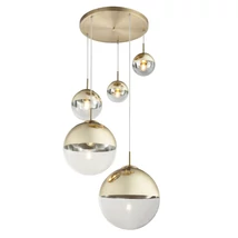 Pendul Globo VARUS metal auriu sticla transparent E27 3x 40W (nu contine) IP20 - 15855-5