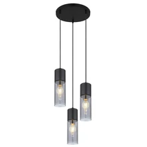 Pendul Globo ANNIKA metal negru mat sticla fumuriu E27 3x 25W (nu contine) IP20 - 21000-3HB