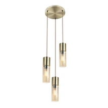Pendul Globo ANNIKA metal sticla chihlimbar E27 3x 25W (nu contine) IP20 - 21000-3HM