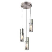 Pendul Globo ANNIKA metal nichel mat sticla E27 3x 25W (nu contine) IP20 - 21000-3HN