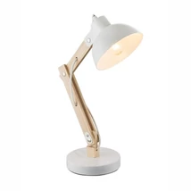 Veioza de birou Globo TONGARIRO lemn deschis metal alb E27 1x 40W (nu contine) IP20 - 21502