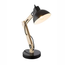Veioza de birou Globo TONGARIRO lemn deschis metal negru E27 1x 40W (nu contine) IP20 - 21504