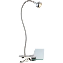 Veioza cu clema Globo SERPENT metal nichel mat metal LED 1x 3W 3000K (inclus) IP20 - 24109K