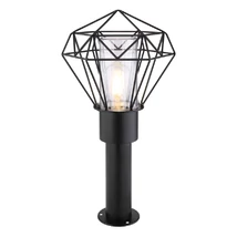 Stalp exterior Globo HORACE otel inoxidabil negru metal negru E27-LED 1x 15W (nu contine) IP44 - 31356