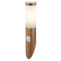 Aplica exterior Globo BOSTON otel inoxidabil aspect lemn plastic opal E27 1x 15W (nu contine) IP44 - 3157SW
