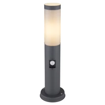 Stalp exterior Globo BOSTON otel inoxidabil antracit plastic opal E27 1x 15W (nu contine) IP44 - 3158AS